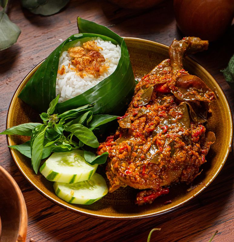 Bebek Rica Rica + Nasi
